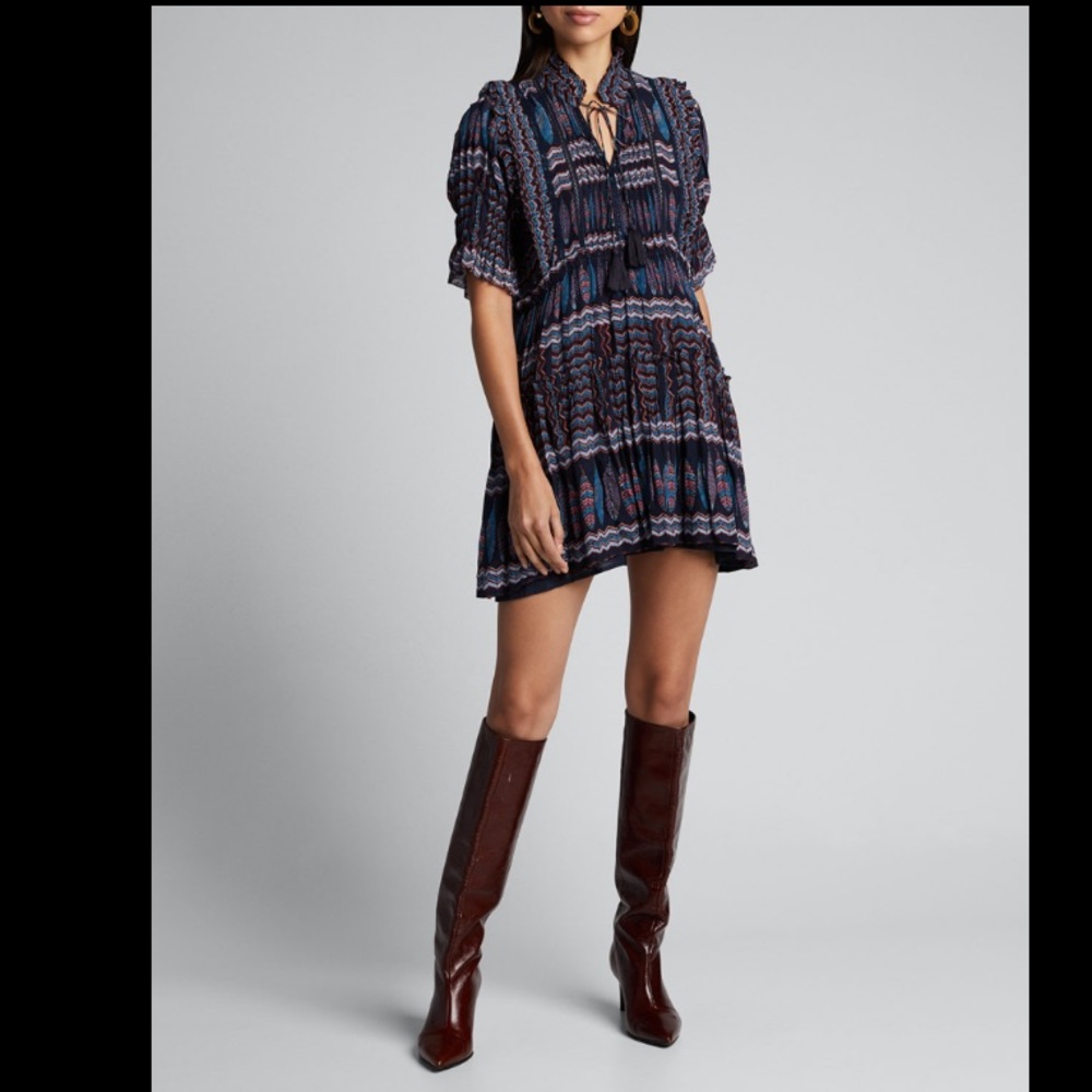 Sea New York Navy and Purple Patterned Dress